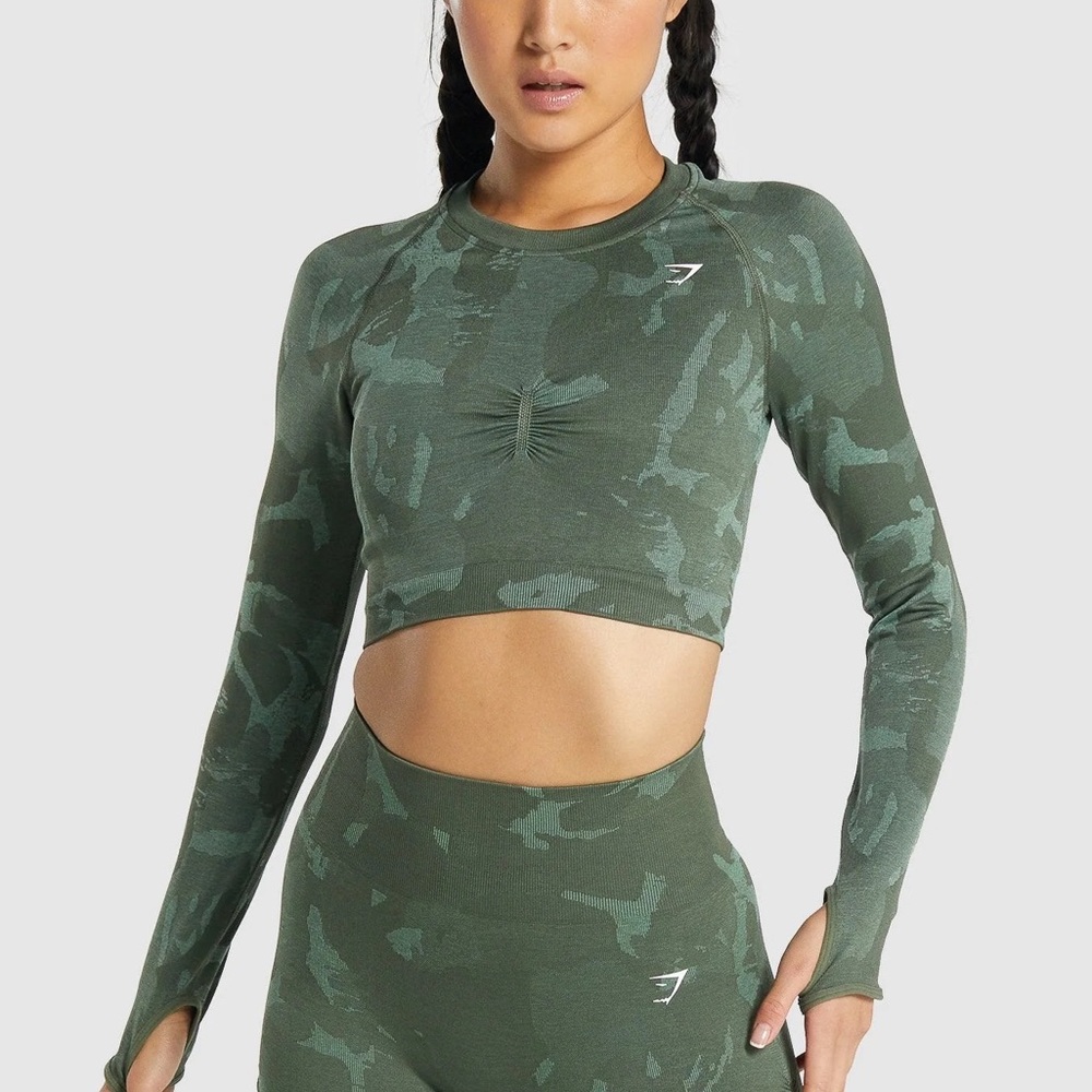 NEW Gymshark Adapt Camo Seamless Crop Top